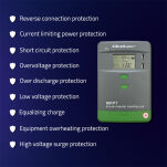 Qoltec Solarny regulator ładowania MPPT z czujnikiem temperatury 30A |12V / 24V | LCD | 2 x USB | Bluetooth | APP | GEL | LiFePO4 - 7