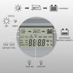 Qoltec Solarny regulator ładowania MPPT z czujnikiem temperatury 30A |12V / 24V | LCD | 2 x USB | Bluetooth | APP | GEL | LiFePO4 - 8