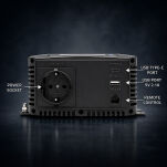Qoltec Przetwornica napięcia | 1000W | 2000W | 12V na 230V | Czysty Sinus | USB |LiFePO4