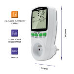 Qoltec Watomierz Licznik zużycia energii PM0627 z historią pomiaru| 3680W | 16A | LCD - 10