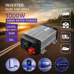Qoltec Przetwornica napięcia | 500W | 1000W | 12V na 230V | Czysty Sinus | USB |LiFePO4